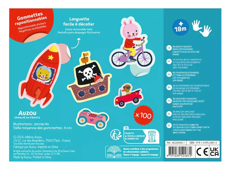 Pochette de 100 gommettes - Les transports - Image 2