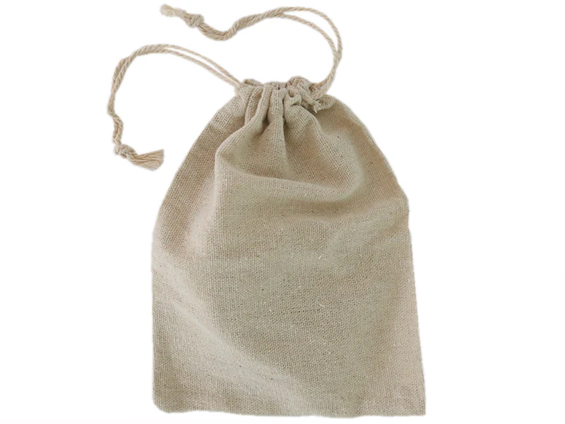 Pochon en coton beige - 13 x 17,5 cm - Image 3