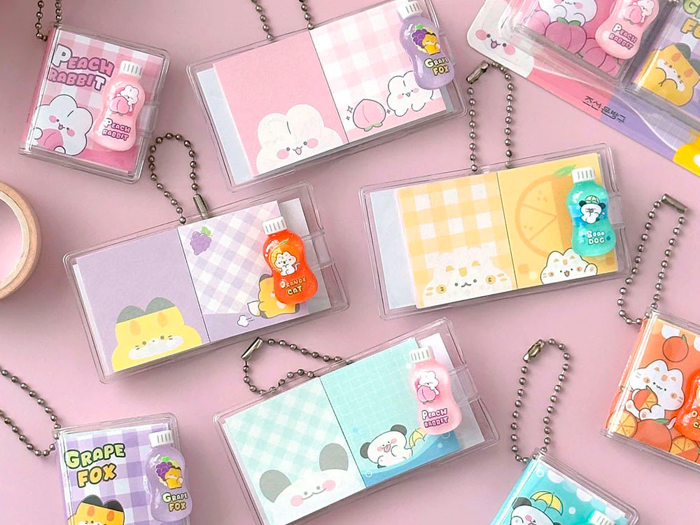Lot de 2 Porte-clés mini carnets - Miniz Buddy (couleurs aléatoires) - Image 5