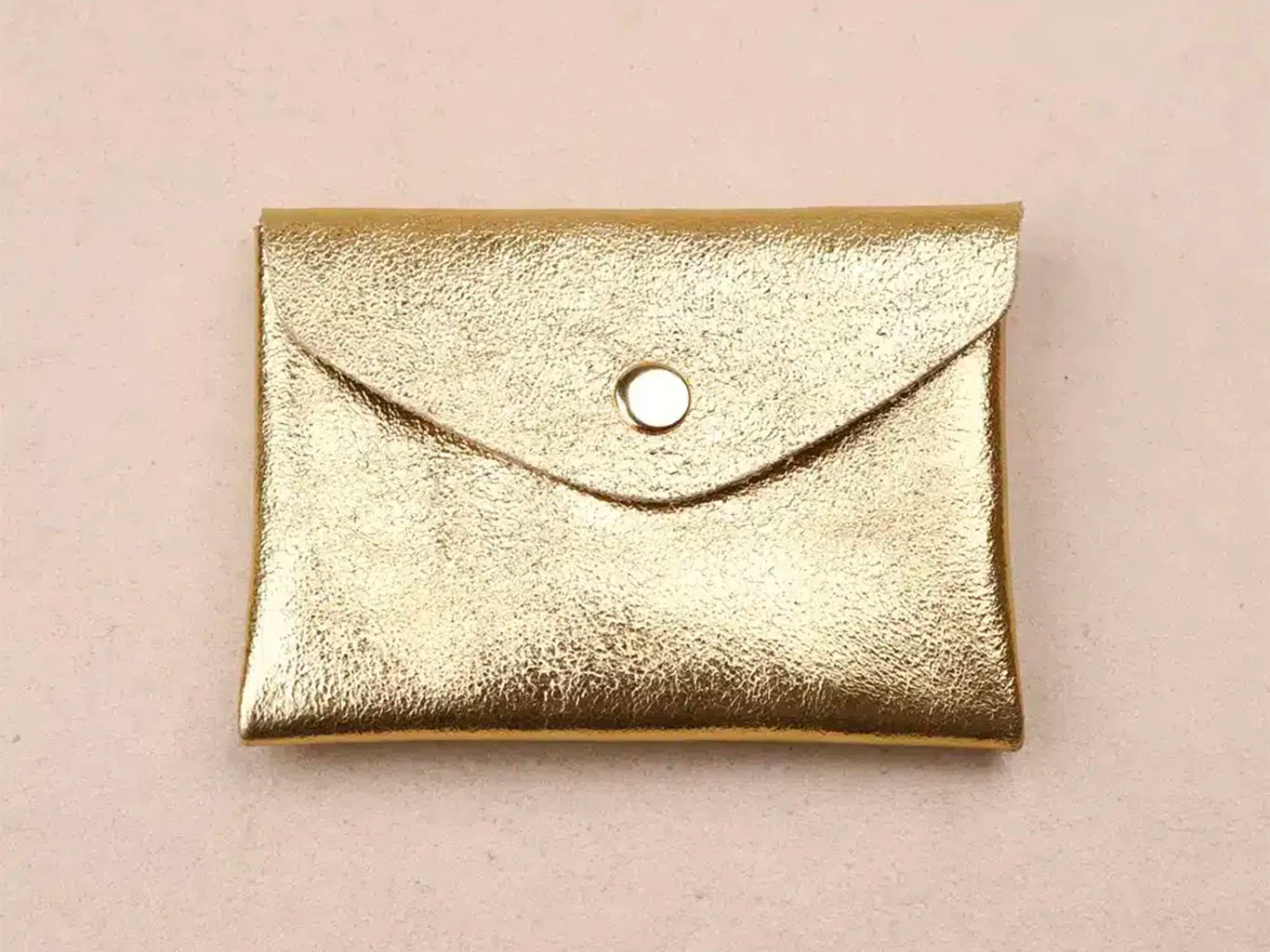 Porte-monnaie Double Cuir - Doré - Image 3