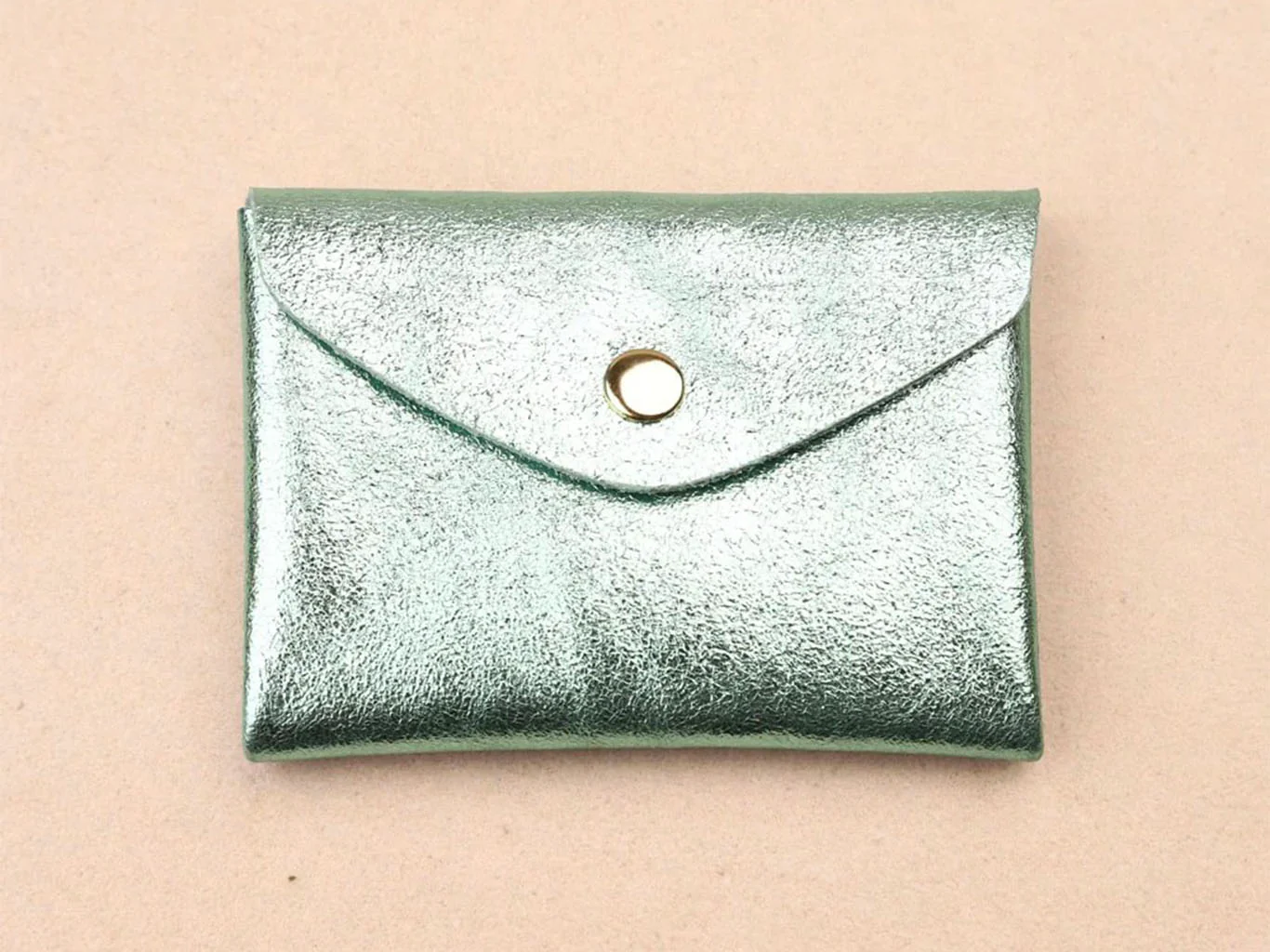 Porte-monnaie Double Cuir - Vert d'eau - Image 3