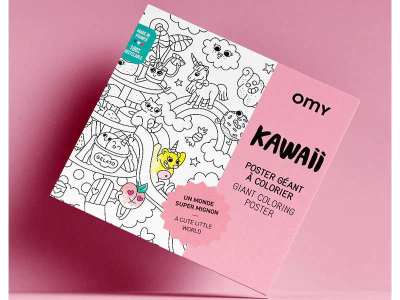 Poster géant à colorier - KAWAÏ - OMY - Image 2