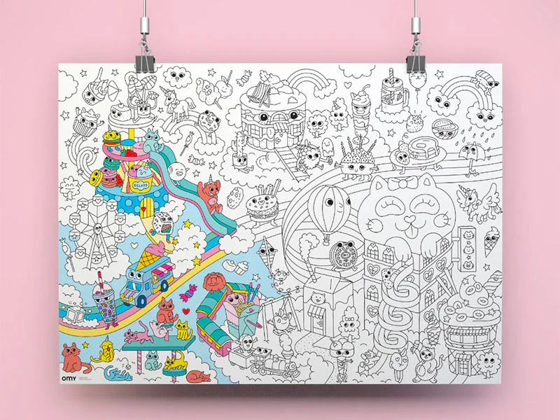Poster géant à colorier - KAWAÏ - OMY - Image 3