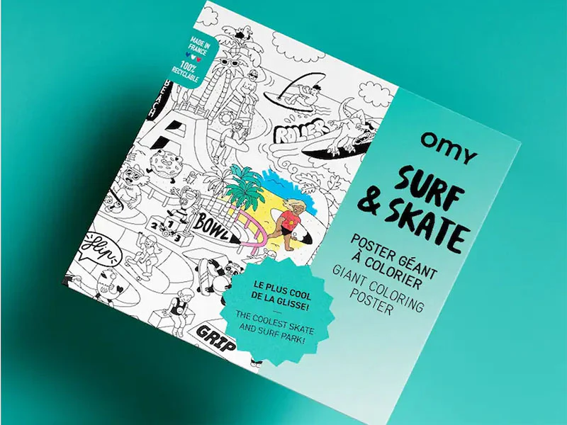 Poster géant à colorier - SURF & SKATE - OMY - Image 2
