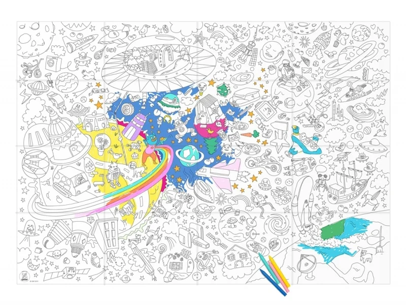 Poster géant en papier à colorier - COSMOS - OMY - Image 2