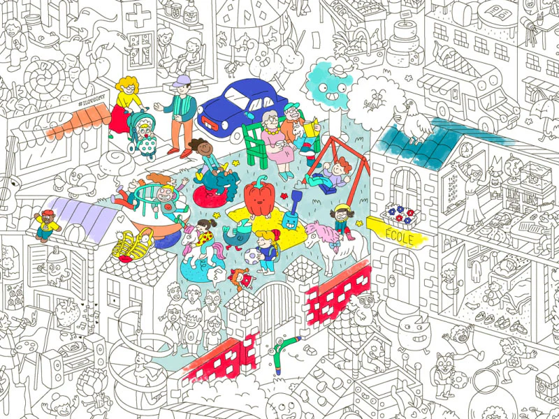 Poster géant en papier à colorier - KIDS LIFE - OMY - Image 2