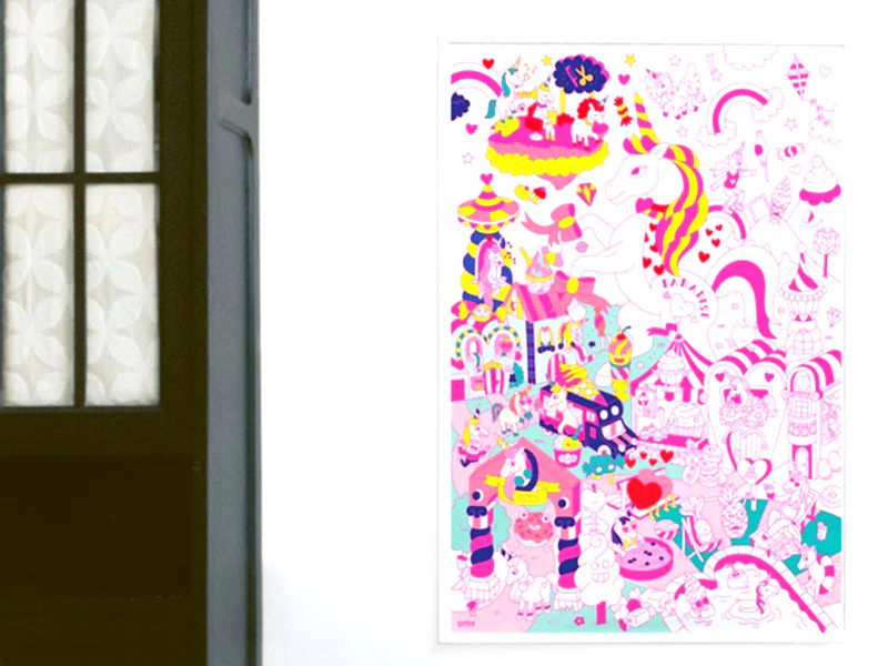 Poster géant en papier à colorier - LILY UNICORN - OMY - Image 2