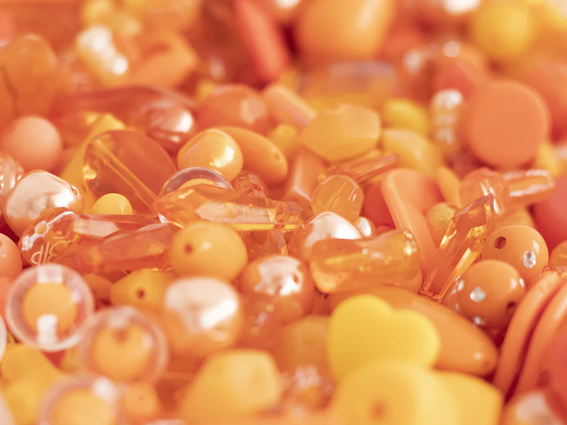 Pot de perles en plastique - nuances d'orange - Image 4