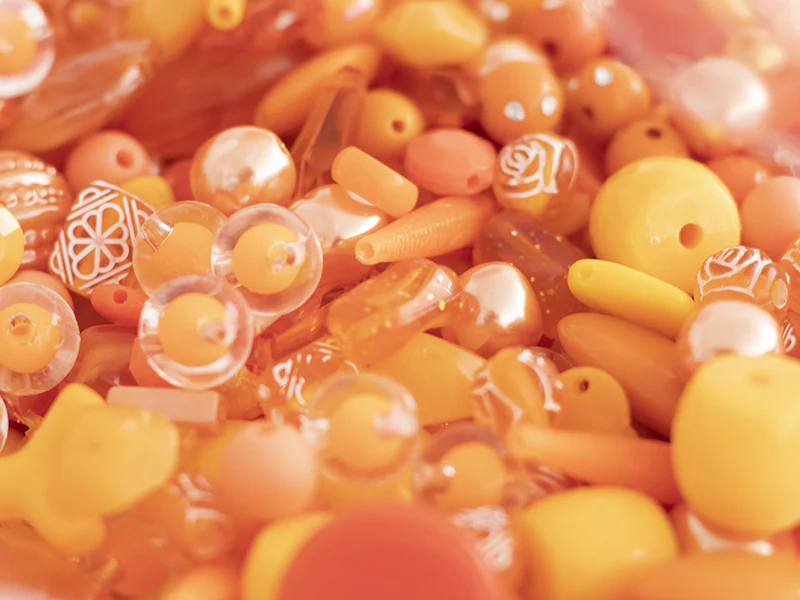 Pot de perles en plastique - nuances d'orange - Image 5