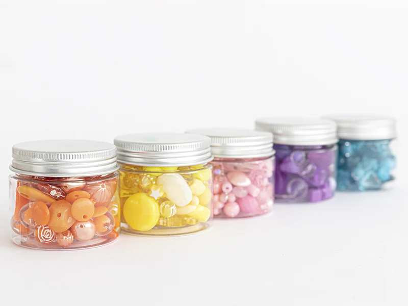 Pot de perles en plastique - nuances d'orange - Image 6