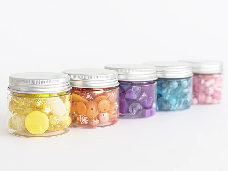 Pot de perles en plastique - nuances de jaune - Image 5