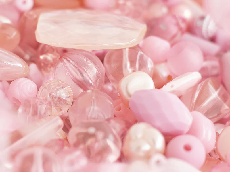 Pot de perles en plastique - nuances de rose - Image 4