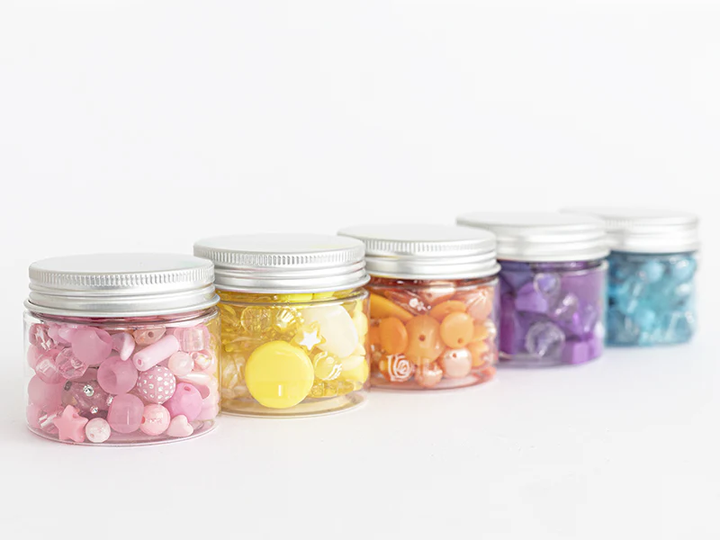 Pot de perles en plastique - nuances de violet - Image 3