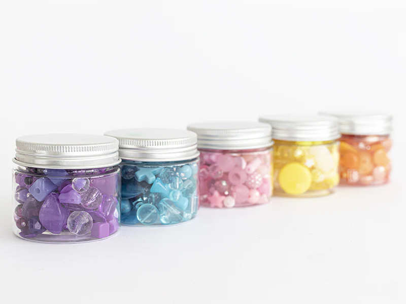 Pot de perles en plastique - nuances de violet - Image 4