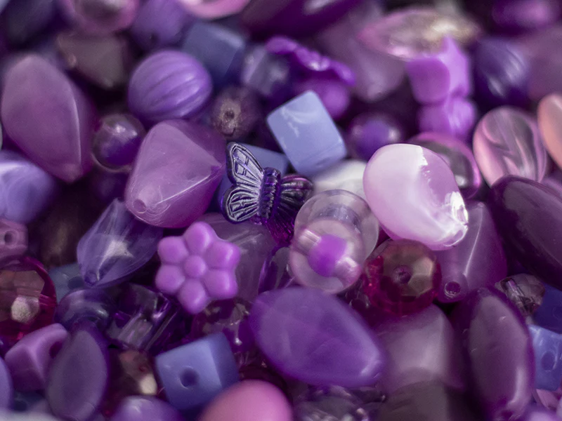 Pot de perles en plastique - nuances de violet - Image 5