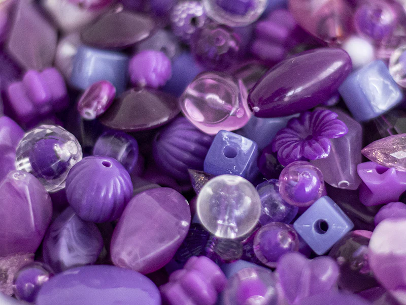 Pot de perles en plastique - nuances de violet - Image 6