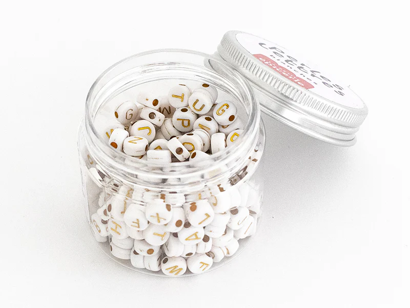 Pot perles lettres – Blanches - Image 3