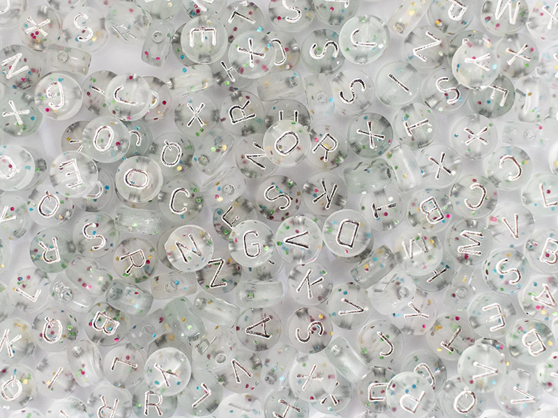 Pot perles lettres – Paillettes argent - Image 3