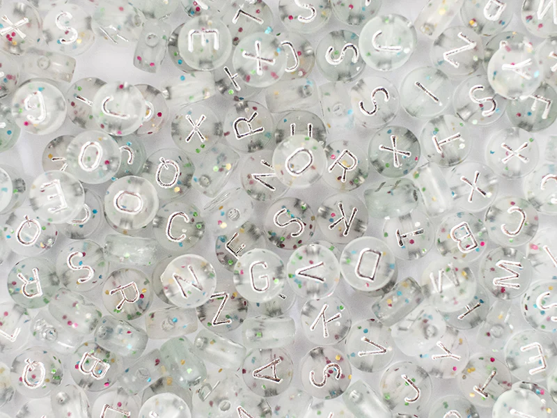 Pot perles lettres – Paillettes argent - Image 4