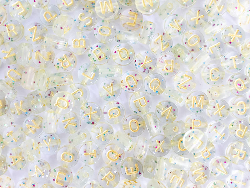 Pot perles lettres – Paillettes or - Image 3