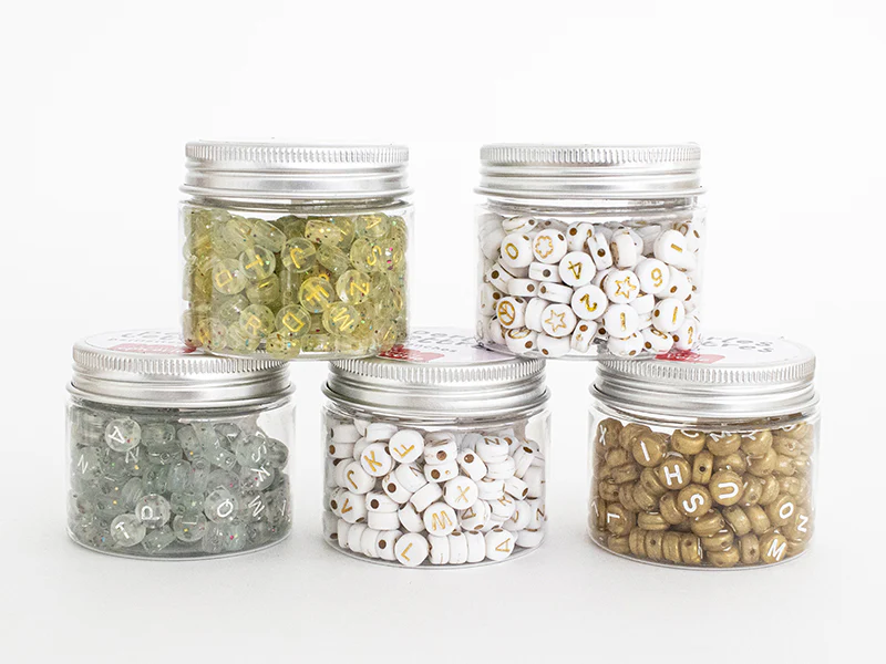 Pot perles lettres – Paillettes or - Image 8
