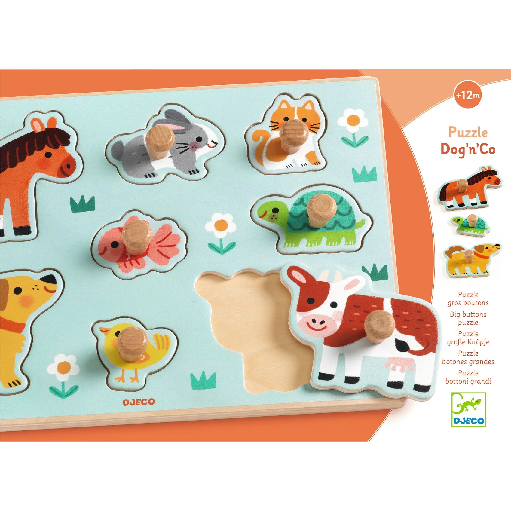 Puzzle animaux en bois Dogn'Co - Djeco - Image 2