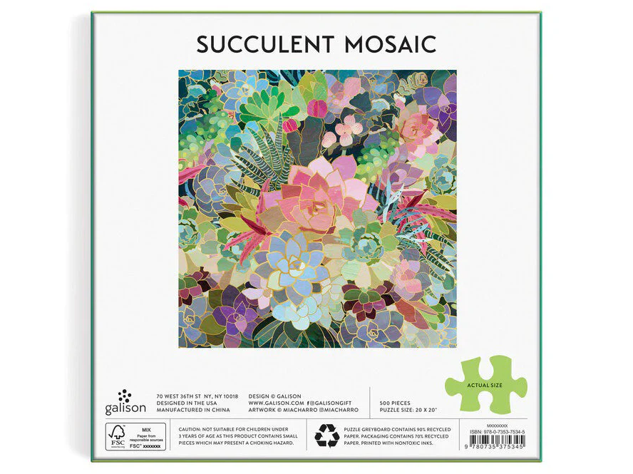 Puzzle Succulent Mosaic - 500 pièces - Galison - Image 5