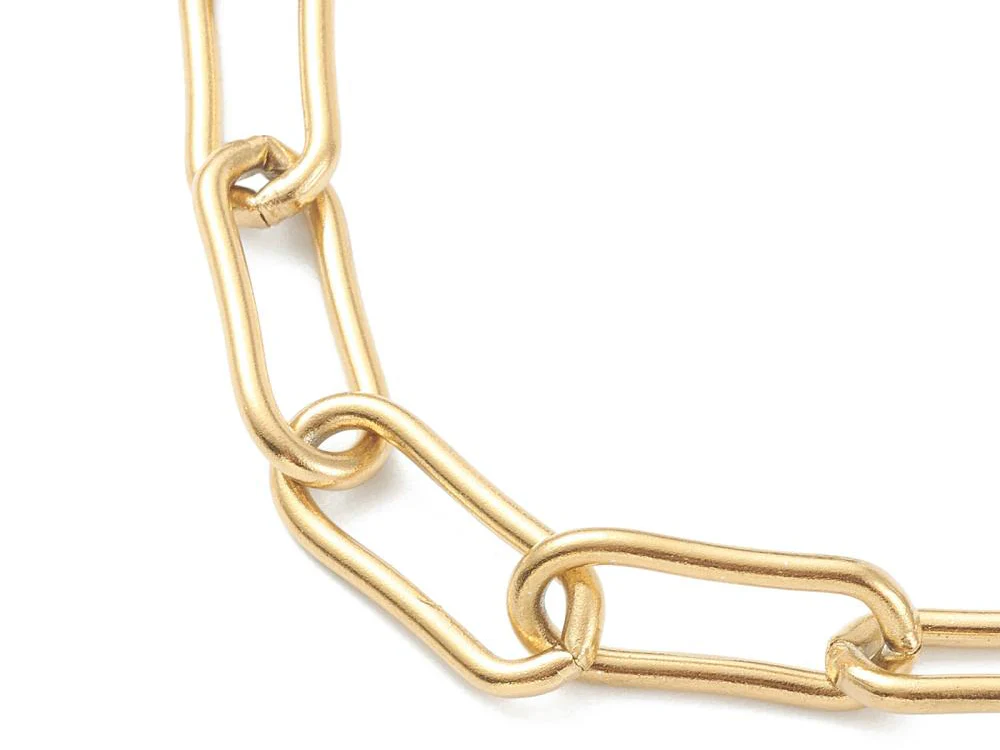 Collier chaîne trombone 45,2 cm - acier inoxydable 304 doré à l’or fin - Image 4