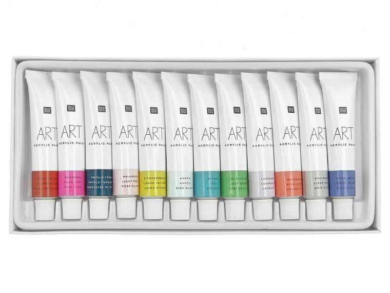 Set de 12 tubes de peinture acrylique - Fashion - Image 2