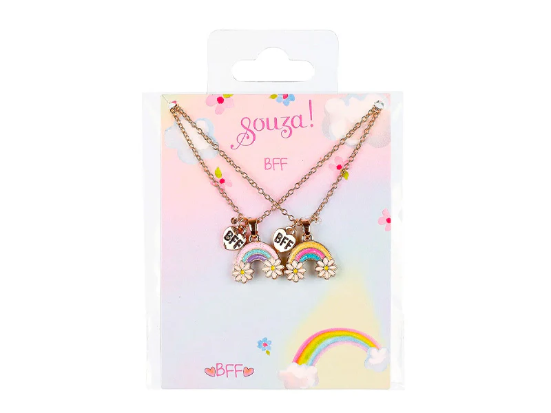 Set de 2 colliers Best Friends Forever arc-en-ciel - Image 2