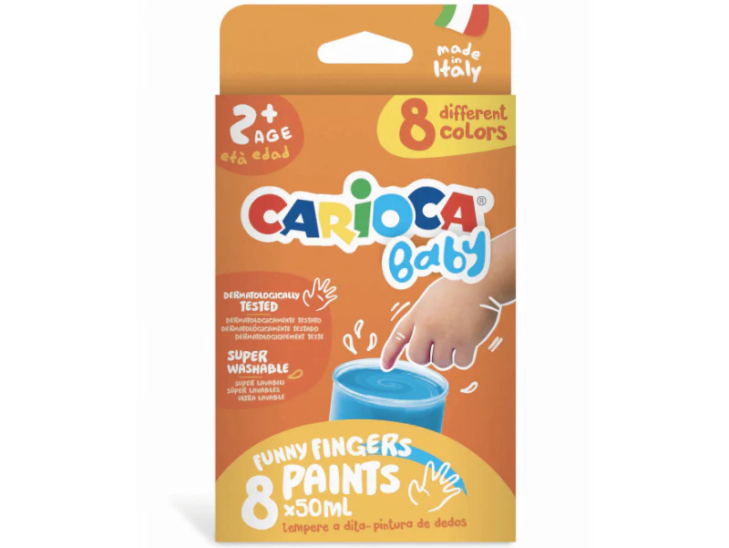 Set de 8 peintures à doigts pour enfants dès 2 ans - 8 x 50 ml