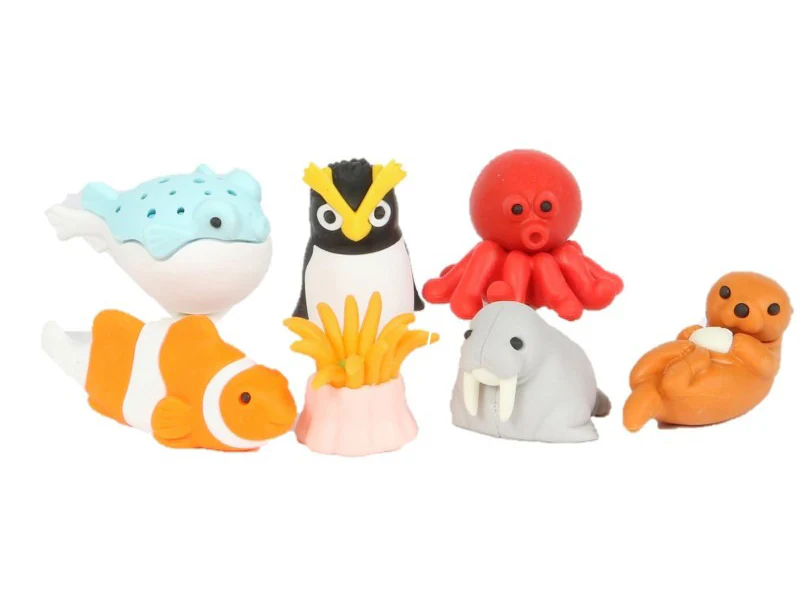 Set de gommes kawaii - Les amis des mers - Iwako (Made in Japan) - Image 2