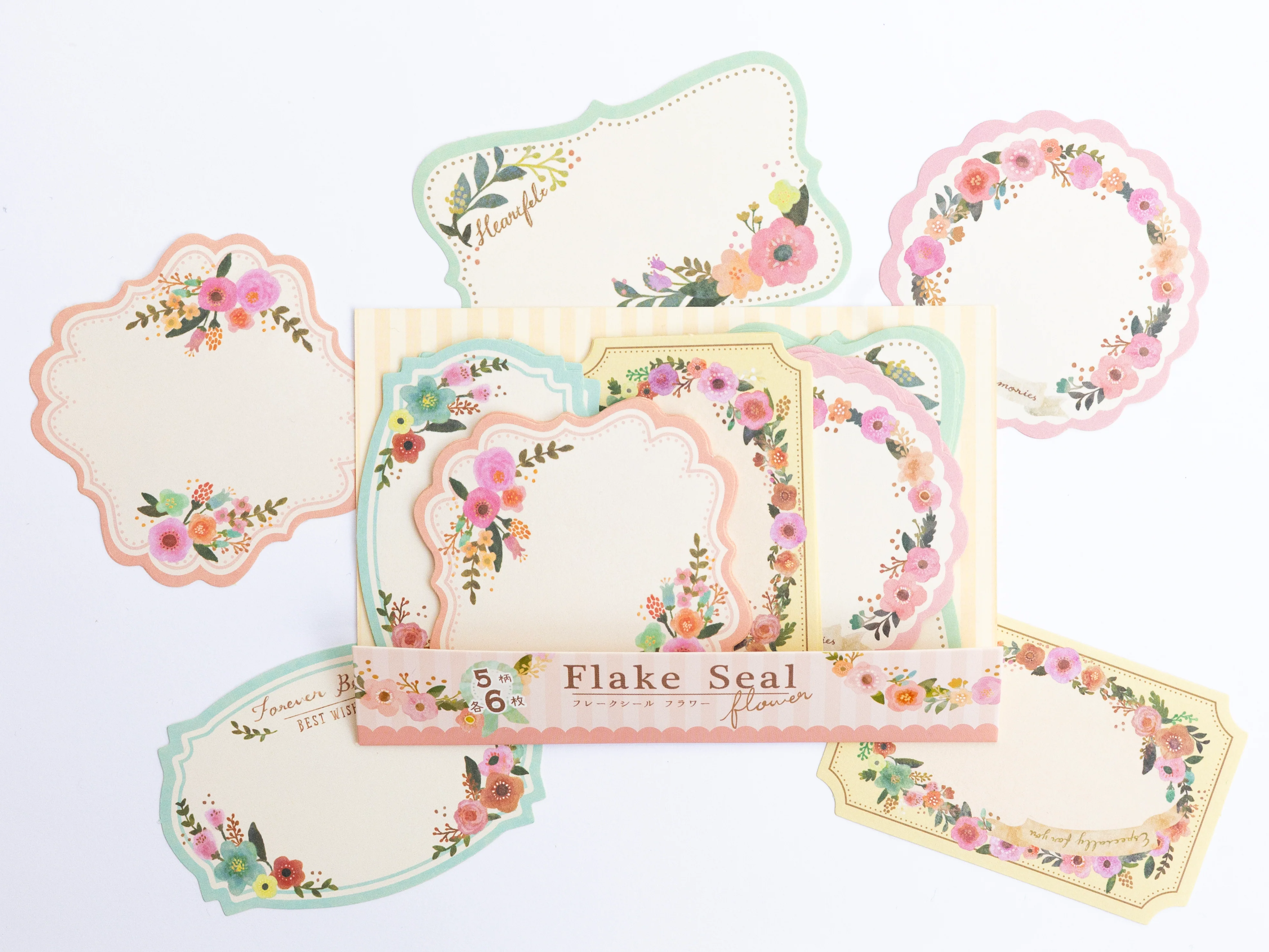 Stickers étiquettes en papier - Fleurs bleu-gris, lot de 30 - Image 7