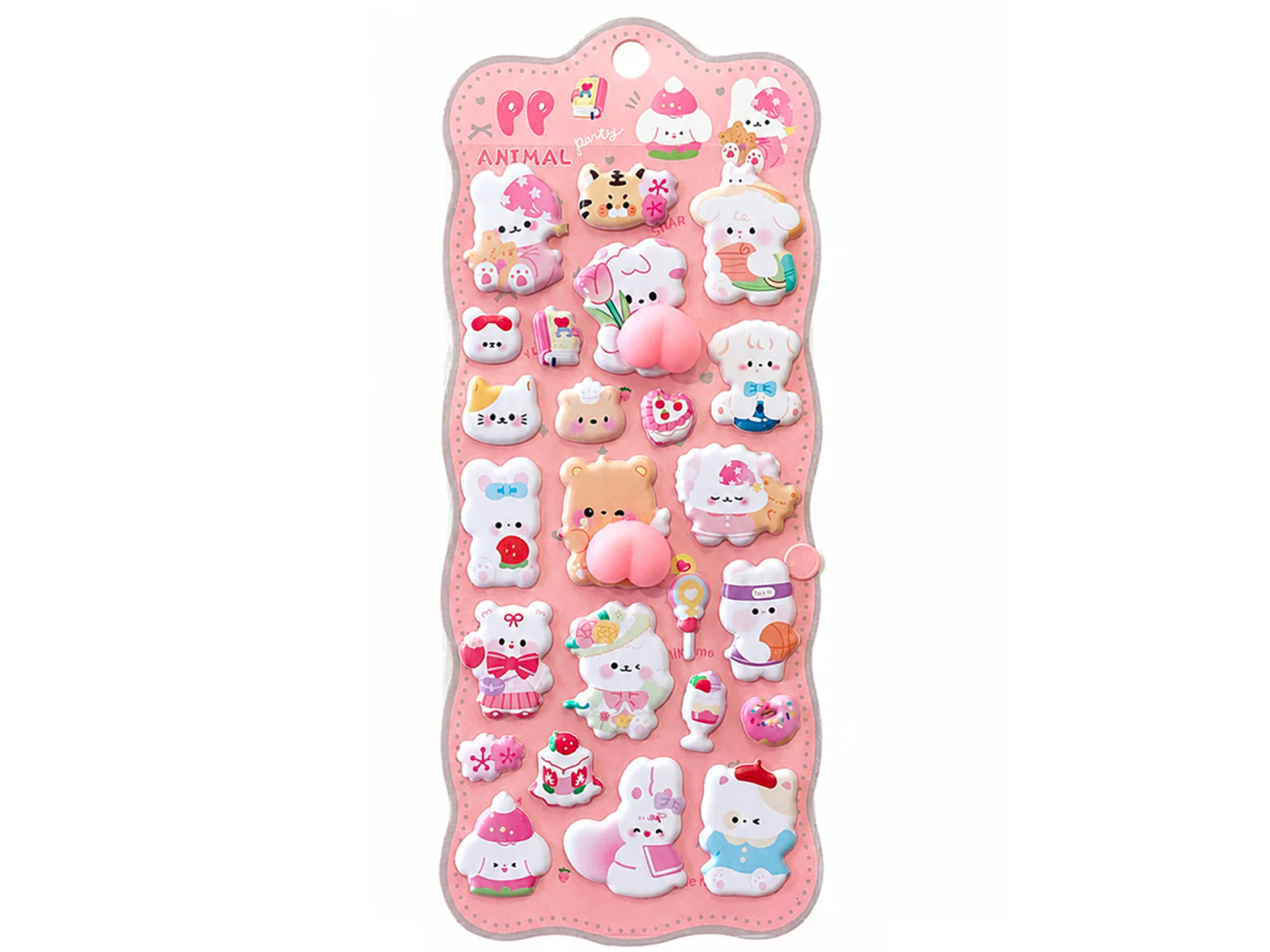 Stickers squishy Kawaii- Animaux Soirée pyjama