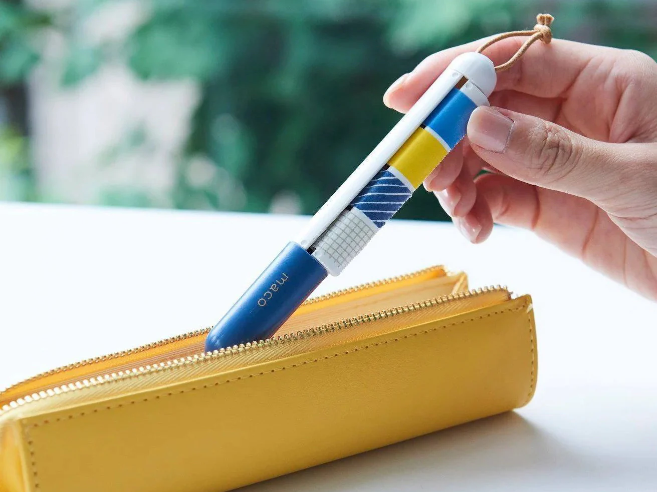 Stylo distributeur de masking tape - Kanmido Mako jaune pastel - Image 10