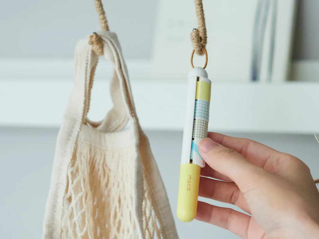Stylo distributeur de masking tape - Kanmido Mako jaune pastel - Image 13