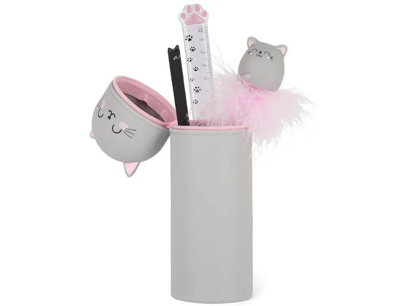 Trousse Chat pot Ă crayons Kawai - Legami - Image 3