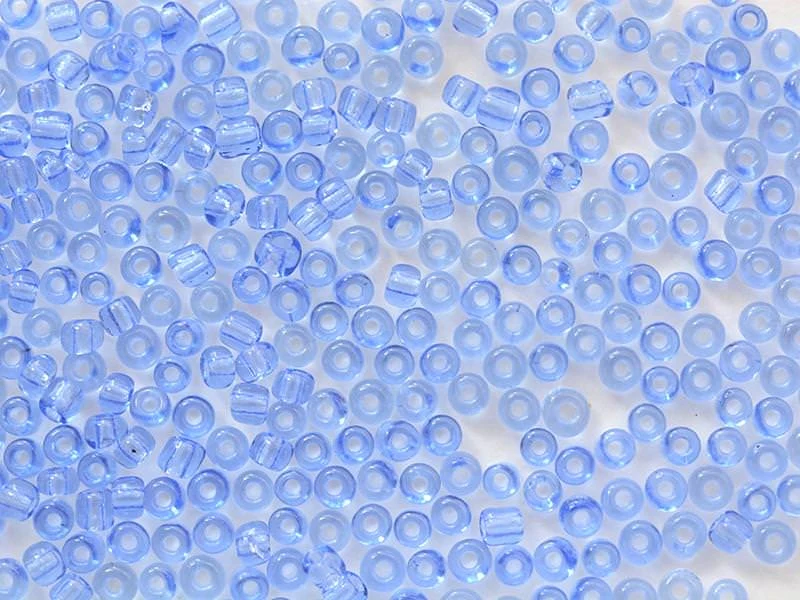 Tube de 350 perles transparentes - bleu azur
